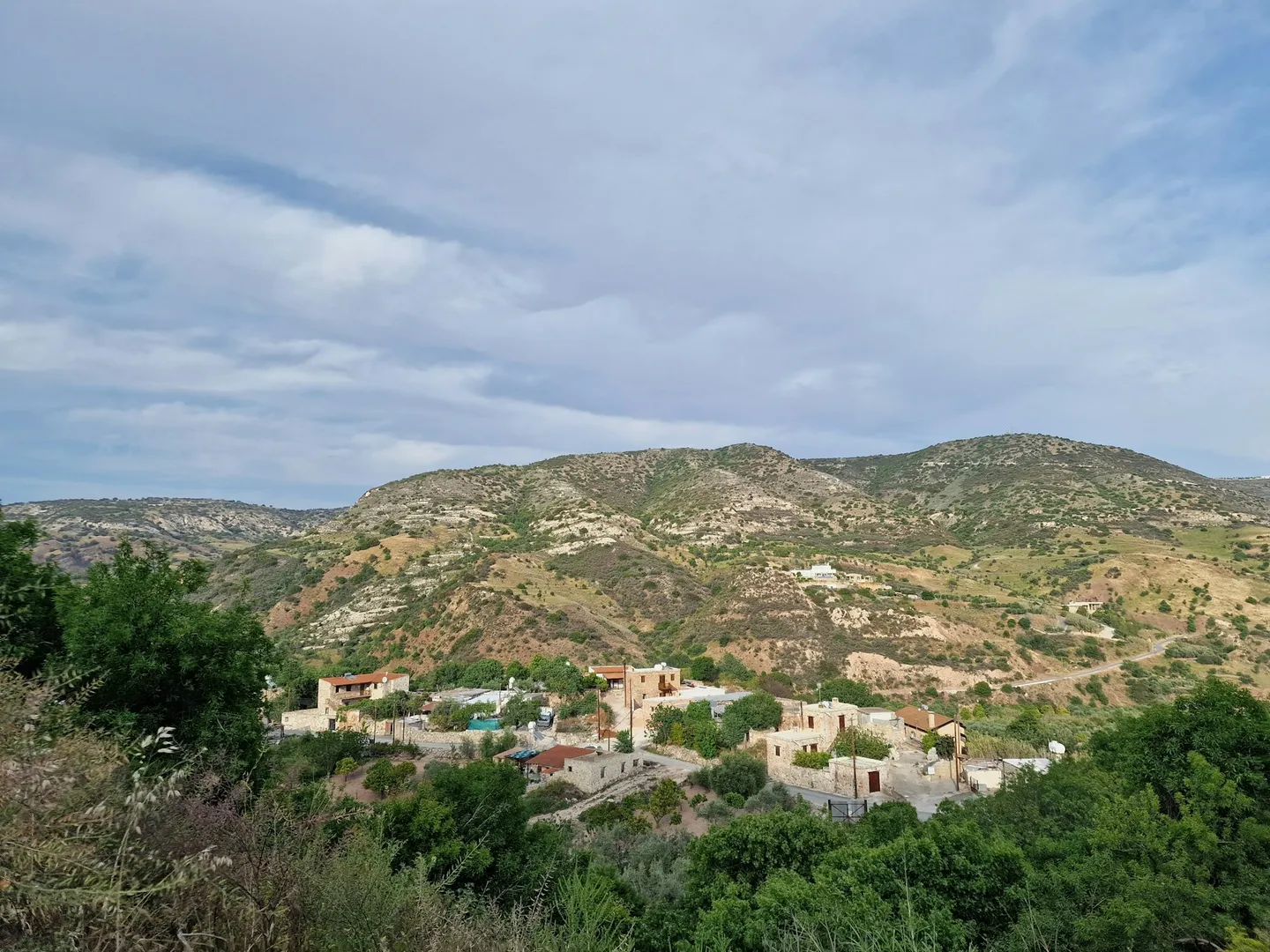 A real view over Episkopi village and the surrounding Cyprus hills